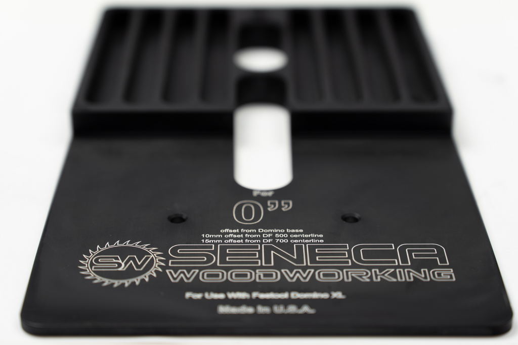 The Seneca Woodworking Domiplate XL™ is our best selling fence solution designed for the Festool Domino XL DF 700 mortising tool.