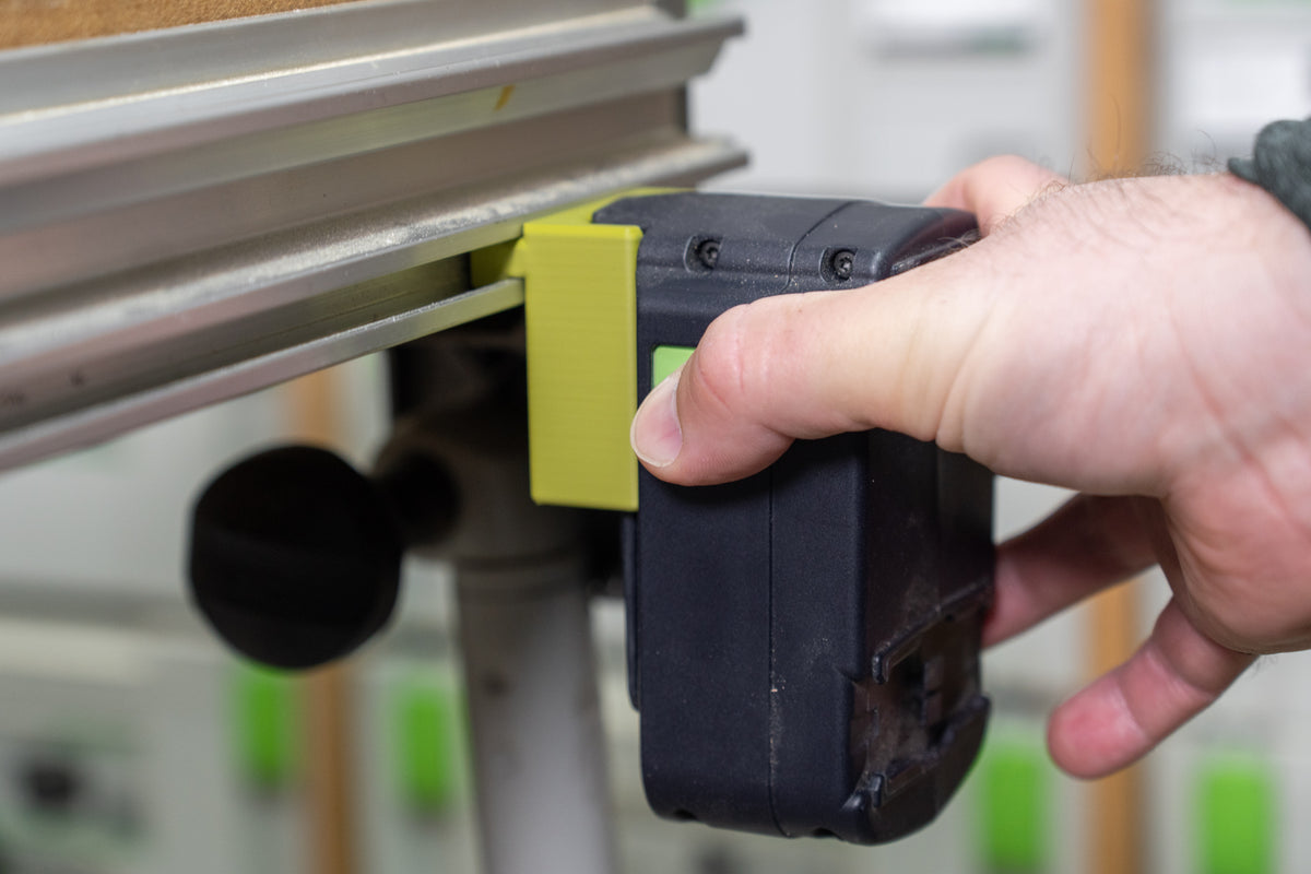 Workstation Battery Mount for Festool 18v Batteries on the MFT Table