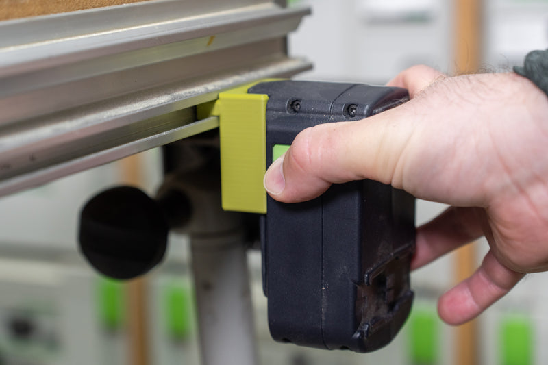 Workstation Battery Mount for Festool 18v Batteries on the MFT Table