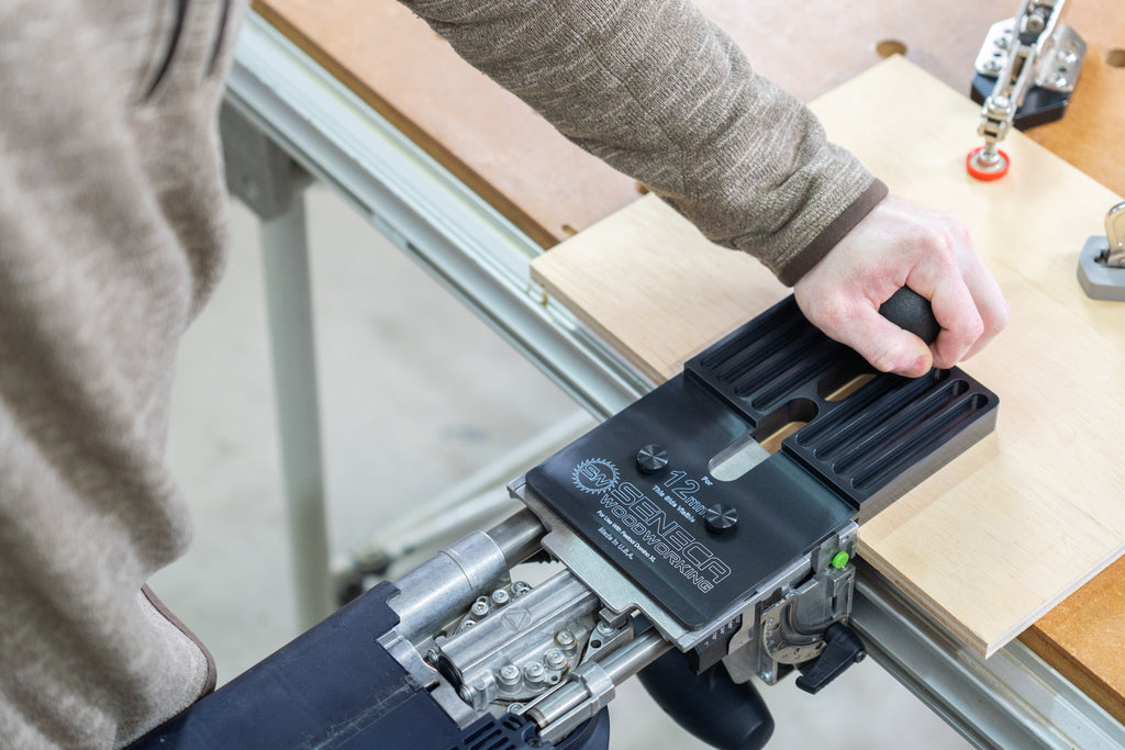 The Seneca Woodworking Domiplate XL™ is our best selling fence solution designed for the Festool Domino XL DF 700 mortising tool.