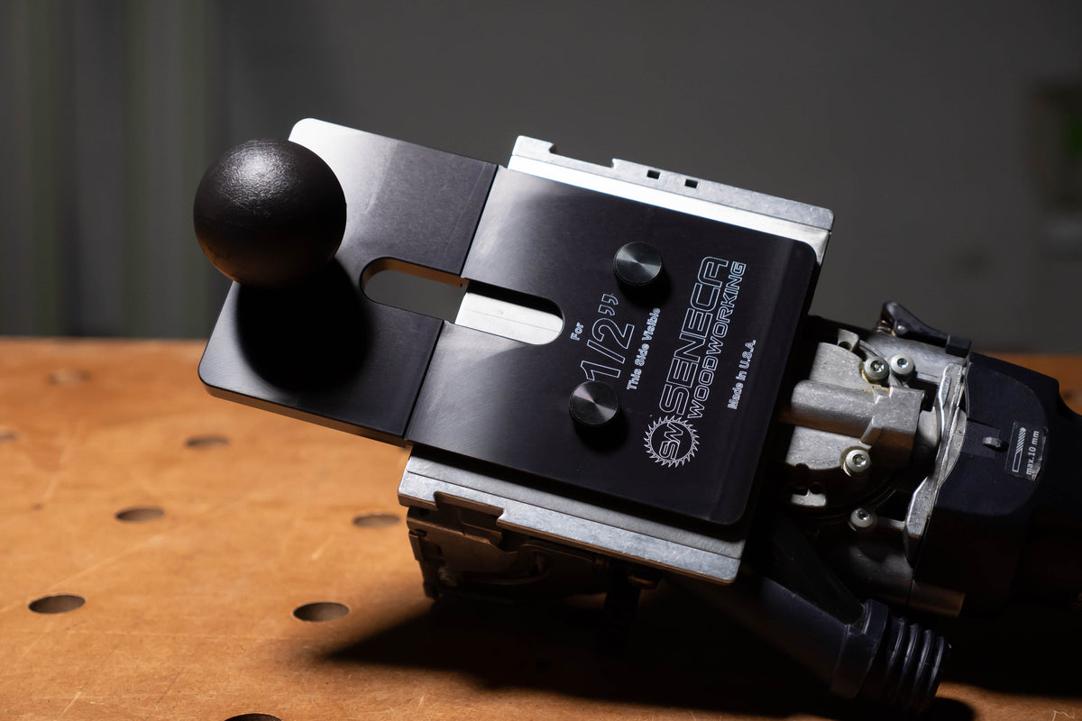 The Seneca Woodworking Domiplate™ is our best selling fence solution designed for the Festool Domino DF 500 mortising tool.
